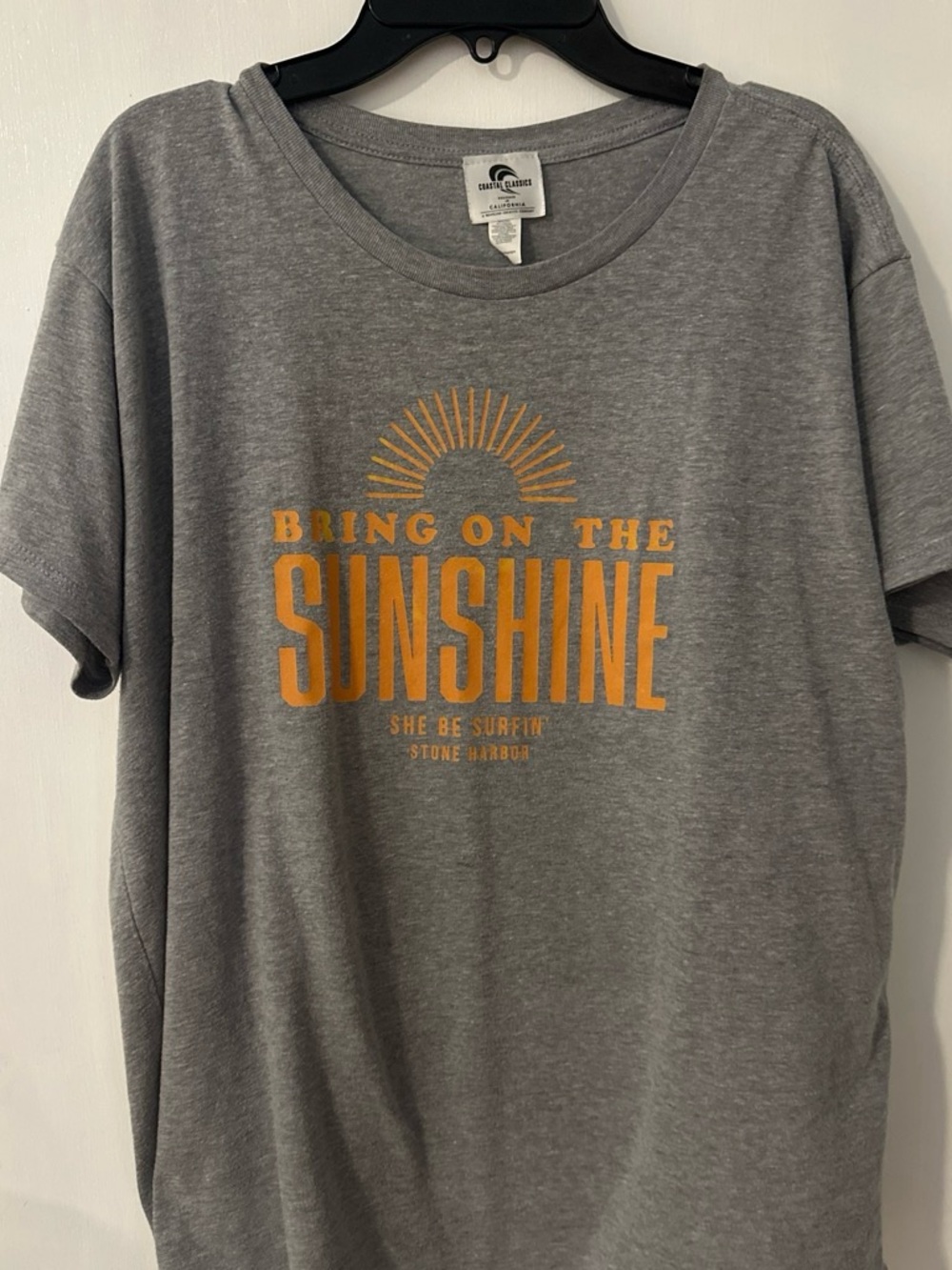 Bring On The Sunshine Graphic Tee - Gray with Yellow Print